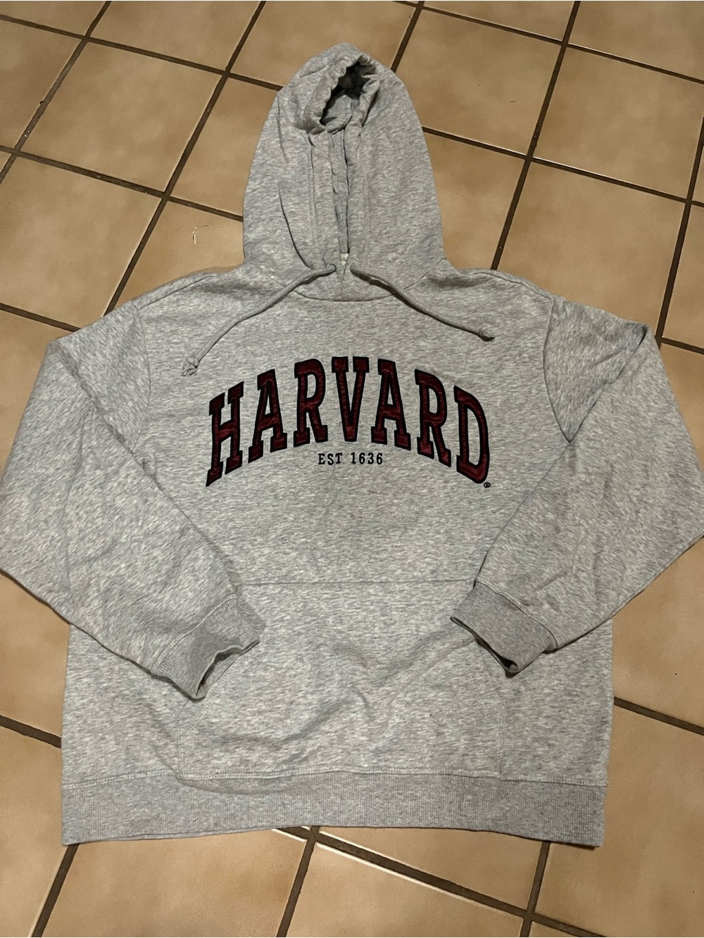 H&M Gray Hoodie with Maroon Harvard Arch Logo